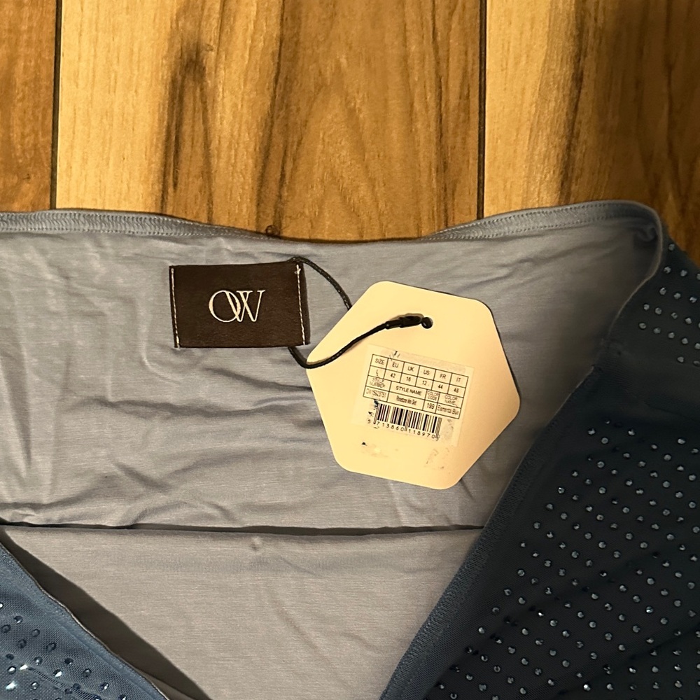 OW Collection Blue Rhinestone Mini Skirt - Picture 5 of 7